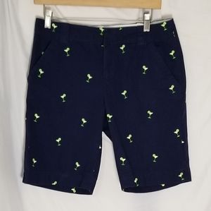 Lilly Pulitzer navy margarita glass chino shorts 6